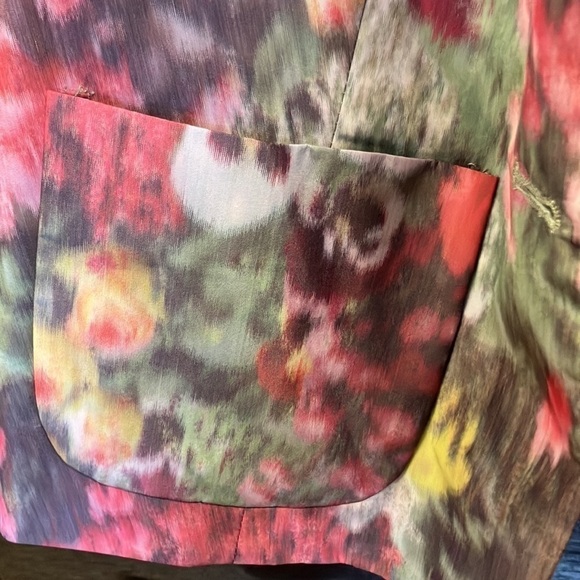 Peter Nygard Petites Pink Floral Short Lined Blazer Pockets Sz 4 - Picture 12 of 12